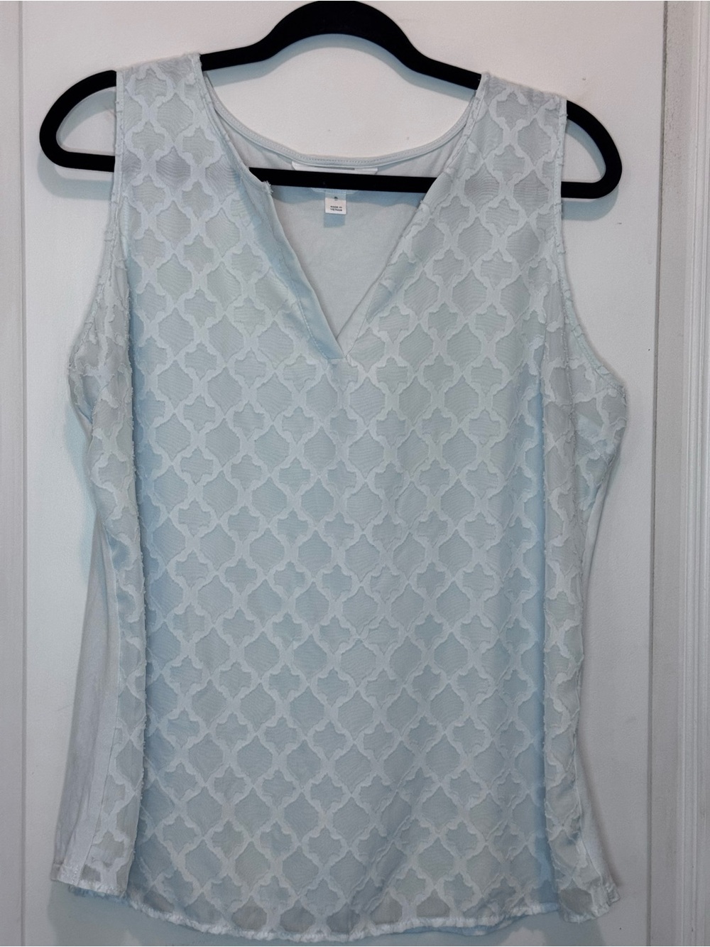 Market & Spruce Light Blue Lace-Overlay V-Neck Camisole
